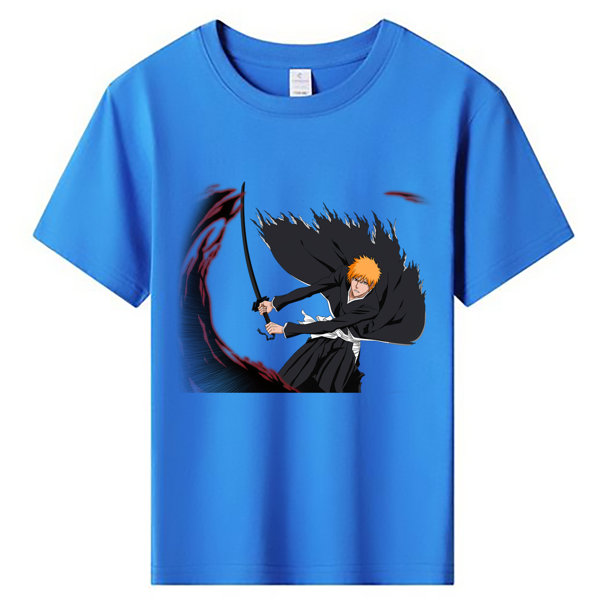 （画像用） ブリーチ 黒崎一護（くろさき いちご）BLEACH Kurosaki Ichigo 綿100％キッズTシャツ（フロントプリント）